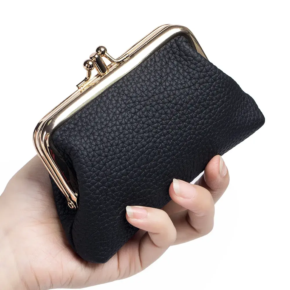 New Genuine Leather Women's Wallets Ladies Small Hasp Purses Fashion Portable Money bag Large Capacity Change Bag For Women