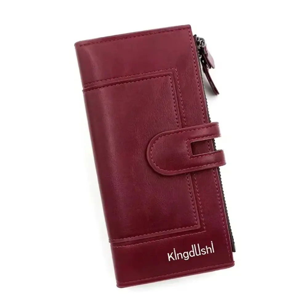 New Vintage Women's Long Wallet European and American Fashion Mobile Phone Bag PU Pido Card Clutch Coin Purse