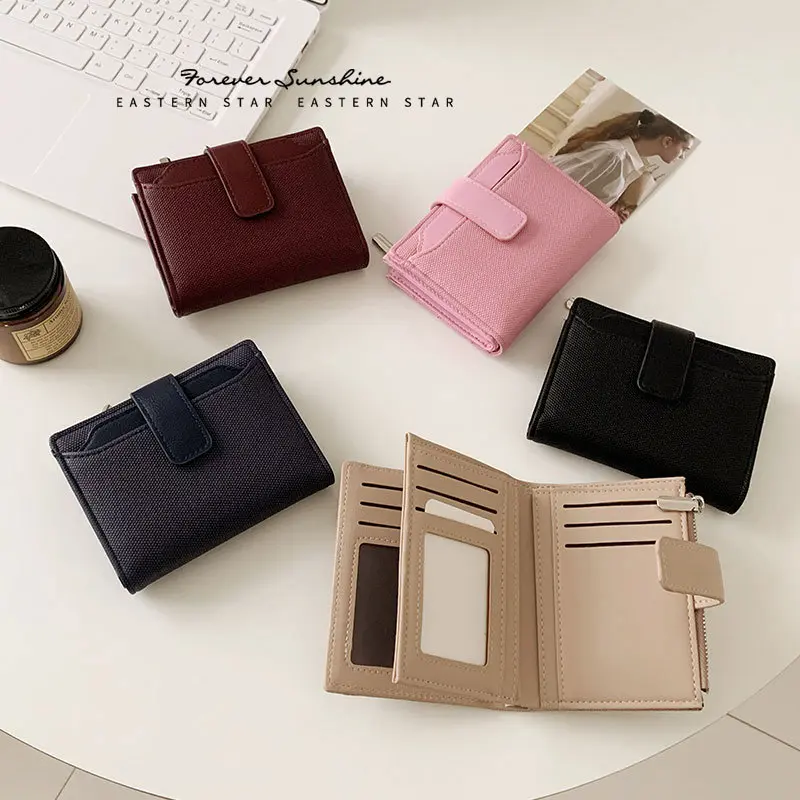 New Women's Wallets Female PU Leather Purses Ladies Short Zipper & Hasp Purses Large Capacity Money Bag Solid Coin Card Holders