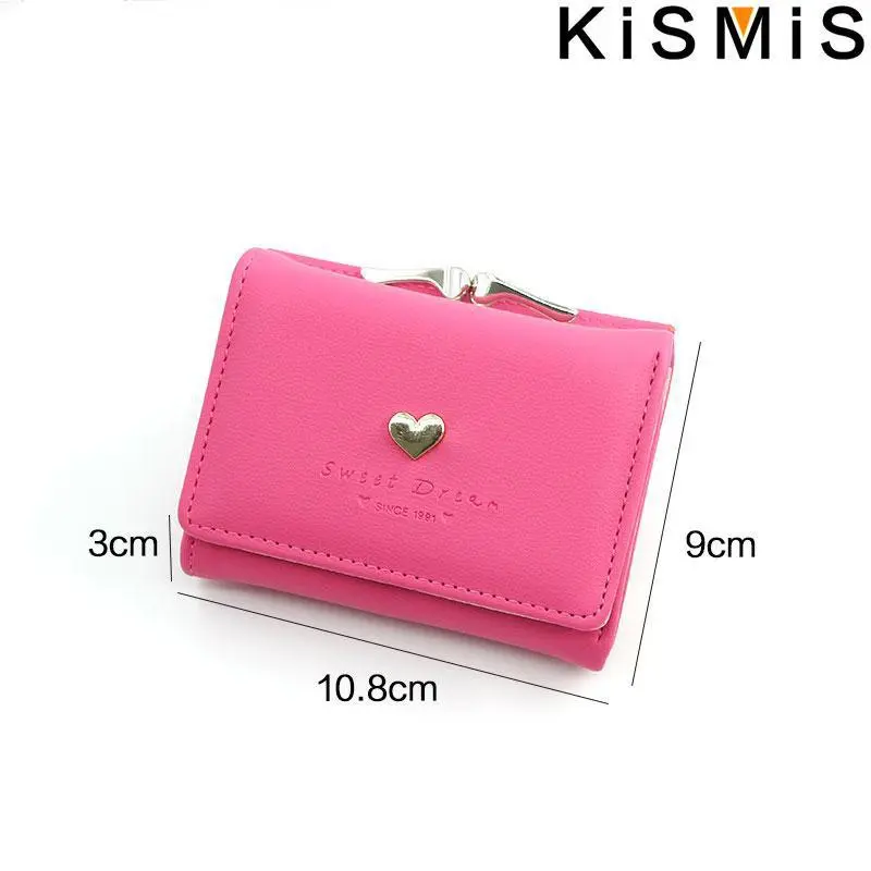 KISMIS Women's Short Wallet - Small Coin Purse with Hasp and Zipper, Cute Ladies' Card Purses