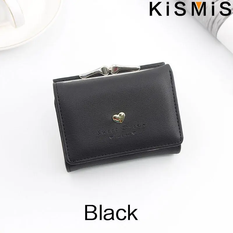 KISMIS Women's Short Wallet - Small Coin Purse with Hasp and Zipper, Cute Ladies' Card Purses