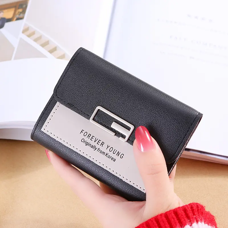 Women Short Wallet Coin Purse for Ladies Girl Money Pocket Fashion Luxury Design Card Holder Female Simple PU Leather Wallets