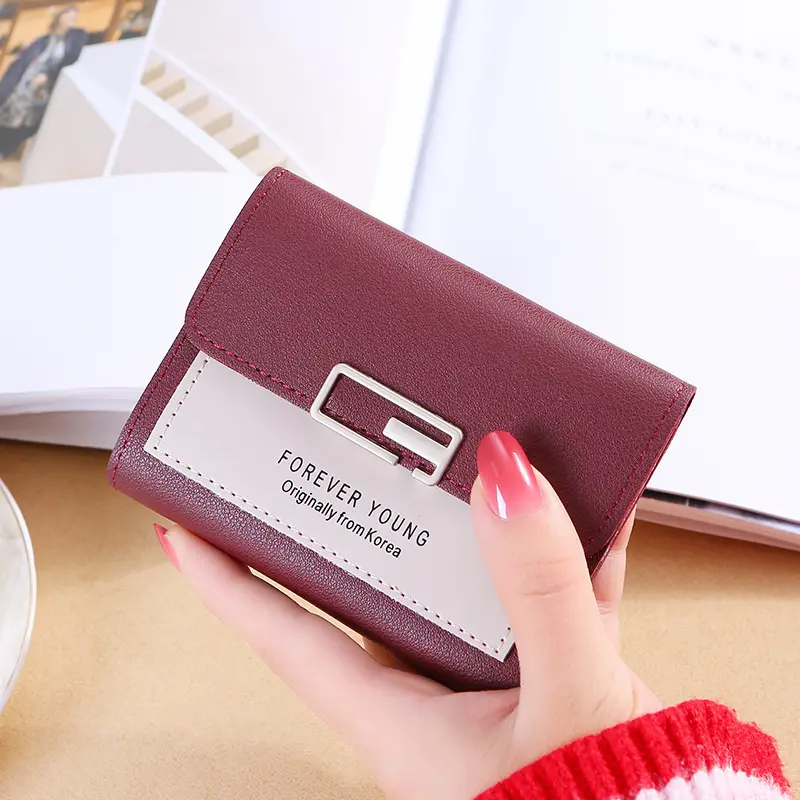 Women Short Wallet Coin Purse for Ladies Girl Money Pocket Fashion Luxury Design Card Holder Female Simple PU Leather Wallets