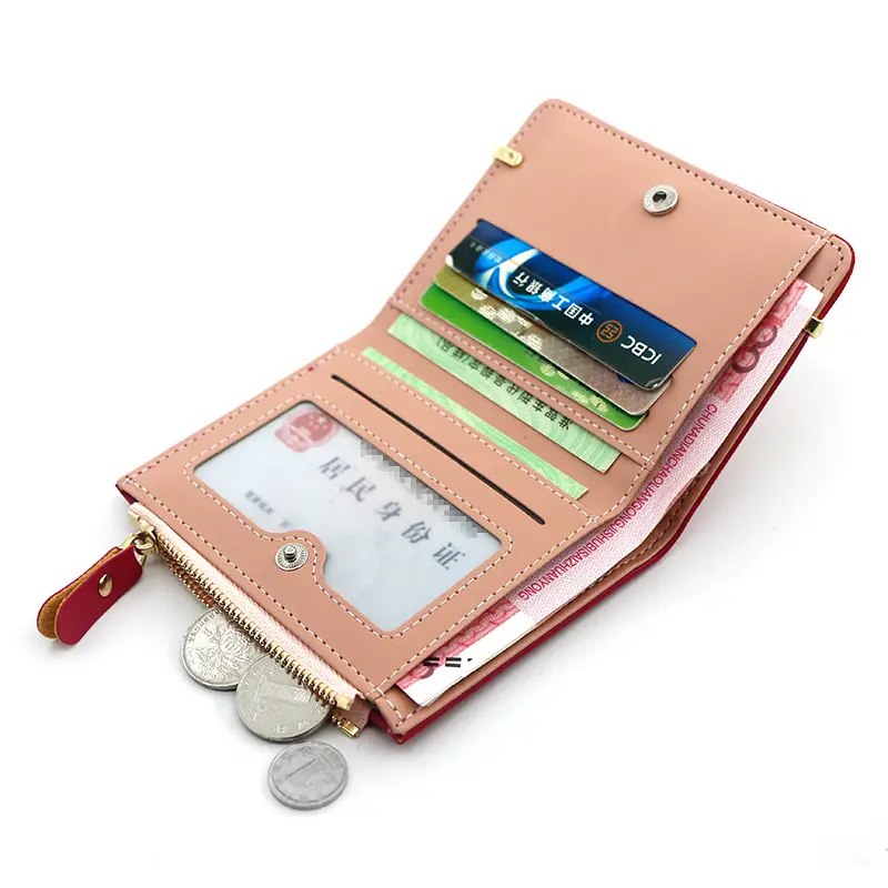 Women's Wallet Short Pink Coin Purse Fashion Wallets for Woman Card Holder Small Ladies Wallet Female Hasp Mini Clutch for Girl
