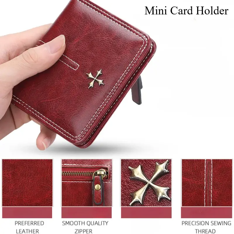 Slim Women Wallets Mini Card Holder PU Leather Short Desigh High Quality Female Purse Coin Holder Women Wallets 2024 Fashion