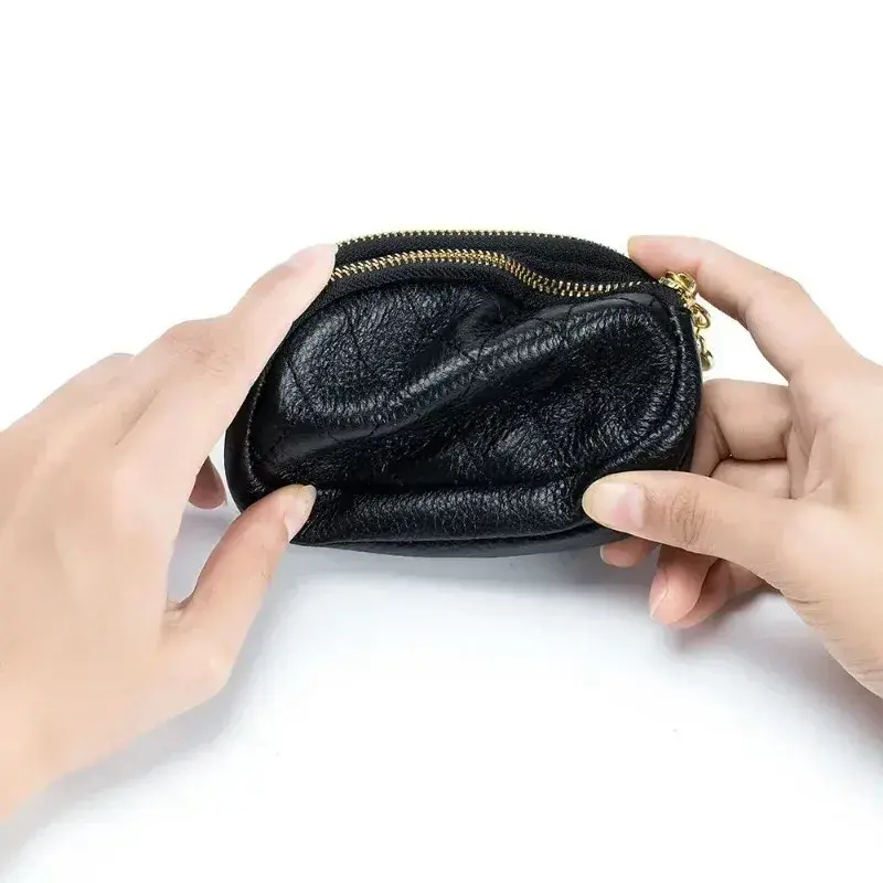 Fashion Women Mini Wallet Leather Female Purse Card Holder Coin Purse Short Wallet Small Purse Zipper Keychain Female Clutch Bag