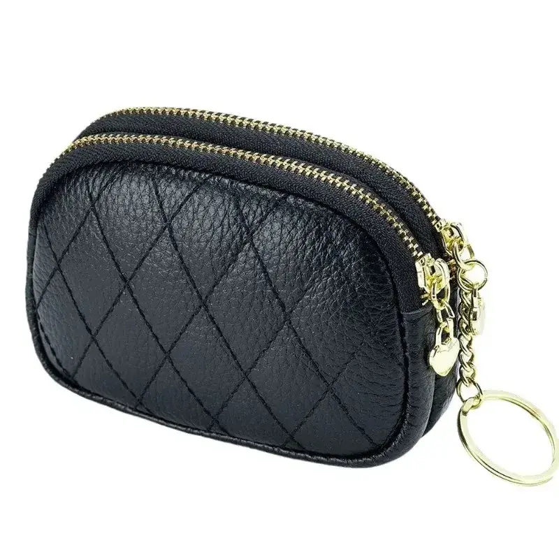 Fashion Women Mini Wallet Leather Female Purse Card Holder Coin Purse Short Wallet Small Purse Zipper Keychain Female Clutch Bag