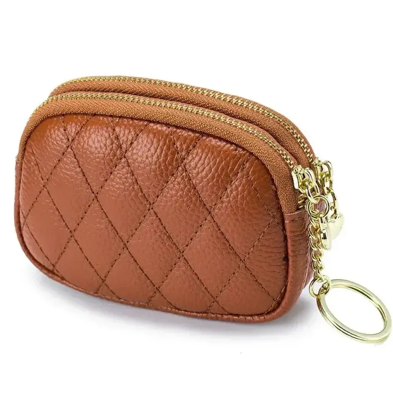 Fashion Women Mini Wallet Leather Female Purse Card Holder Coin Purse Short Wallet Small Purse Zipper Keychain Female Clutch Bag