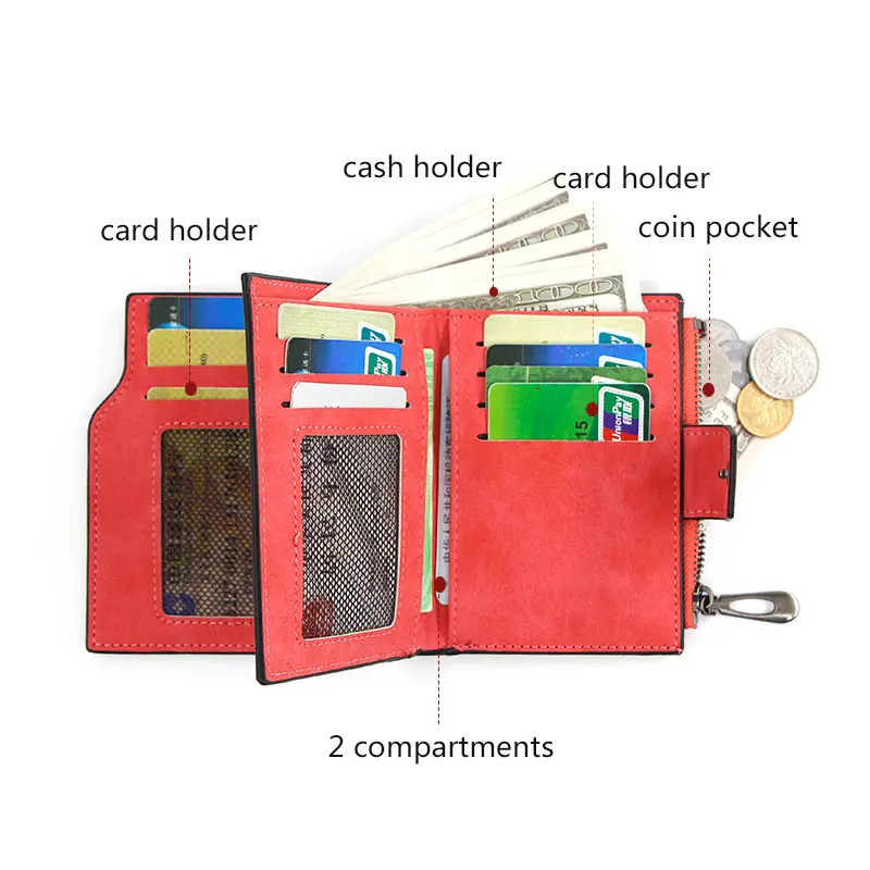 2023 New Short Women Wallets Zipper Card Holder Name Engraved Women's Purse High Quality Money Clips Coin Pocket Female Wallet