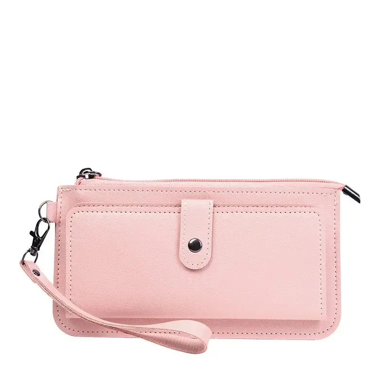 Fashion Women Wallets Simple Zipper Purses Black White Gray Red Long Section Clutch Wallet Soft PU Leather Money Bag