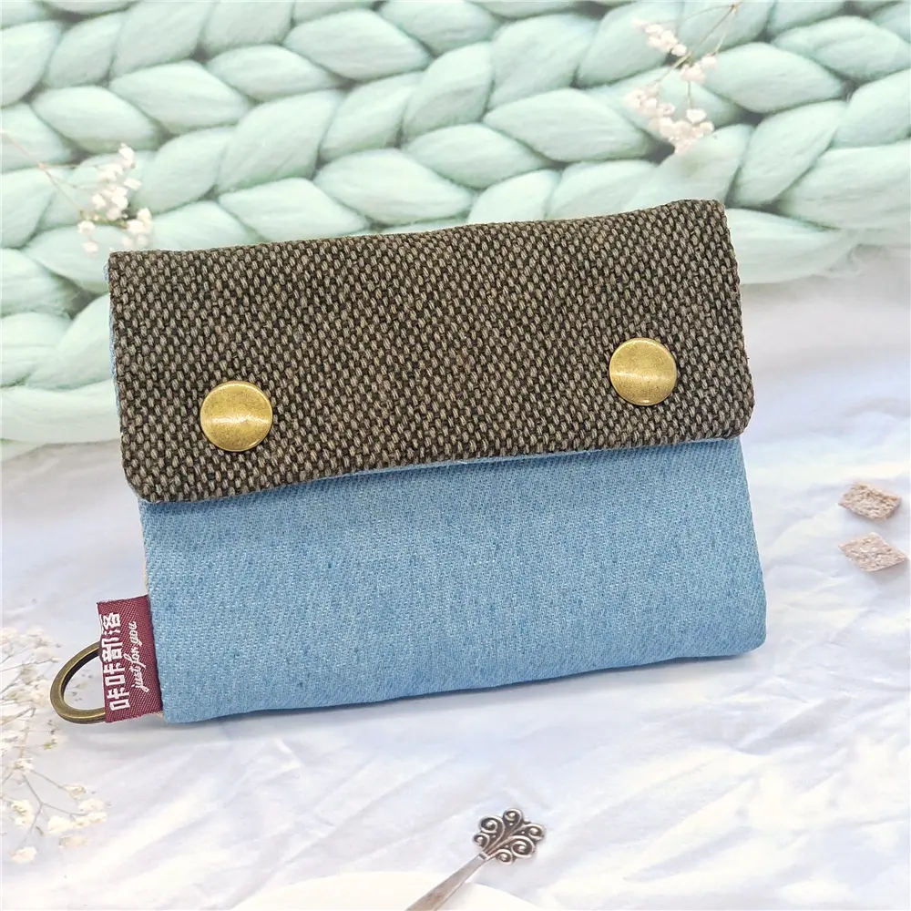Women Foldable Card Wallet Canvas Cartoon Key Organizer Coin Purse Small Pouch Female Money Bag Carteira Feminina for Girls Boys