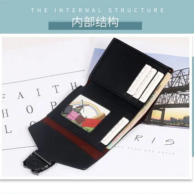 Simple elegant European and American women's short three-fold wallet card bag handbag tarjetero billeteras cartera femenina