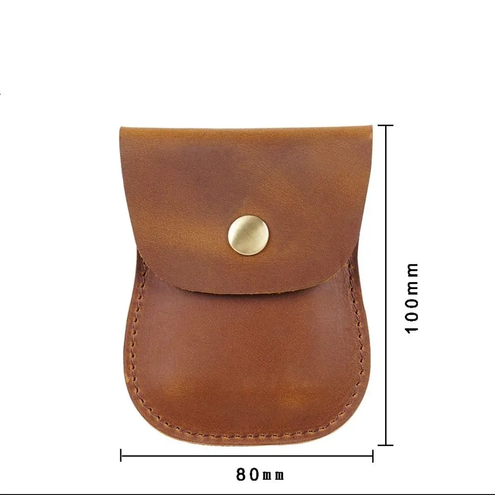 Handmade Cowhide Leather Coin Wallet Unisex Small Vintage Purse Portable Hasp Money Bag Credit Card Holder Key Storage Pouch