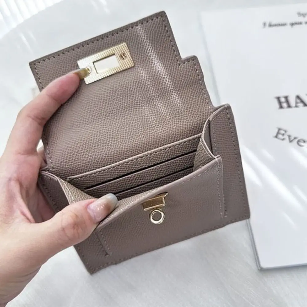 PU Leather Women's Wallet Fashion Zipper Solid Color Coin Purse Short Style Two Fold Card Bag Women