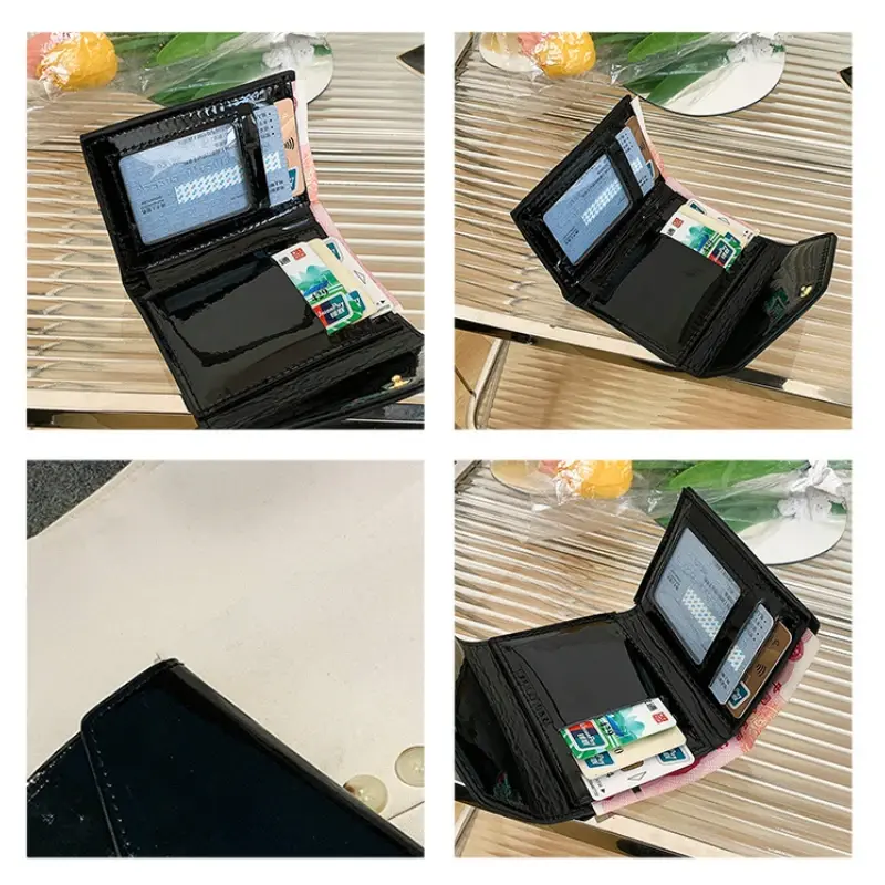 Simple Fashion Lady Card Holder Purse Women Purse Card Wallet Fashion Pu Leather Small Bags for Female Bags Credential Holder