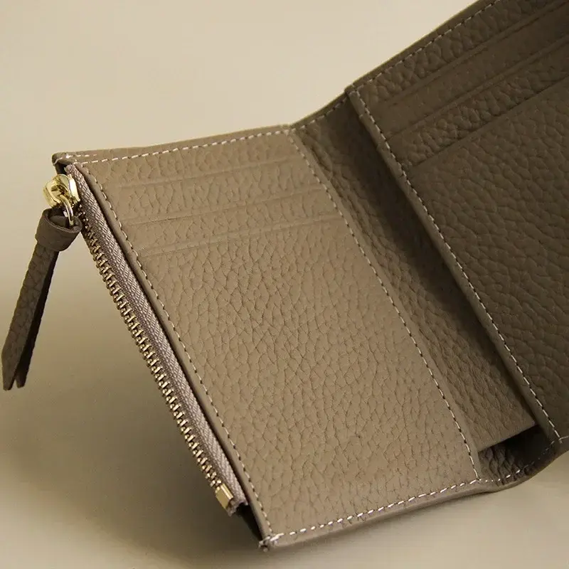 New PU Leather Small For Women Wallet Luxury Envelope Card Holder Brand Designer Multipurpose Zip Coin Cowhide Short Purse 2024