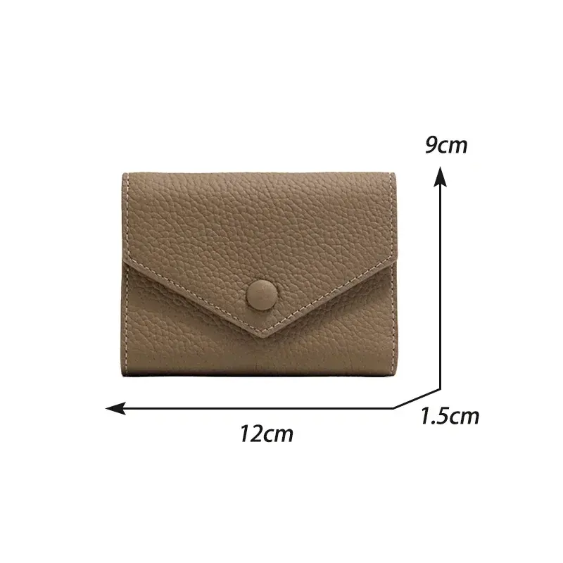 New PU Leather Small For Women Wallet Luxury Envelope Card Holder Brand Designer Multipurpose Zip Coin Cowhide Short Purse 2024