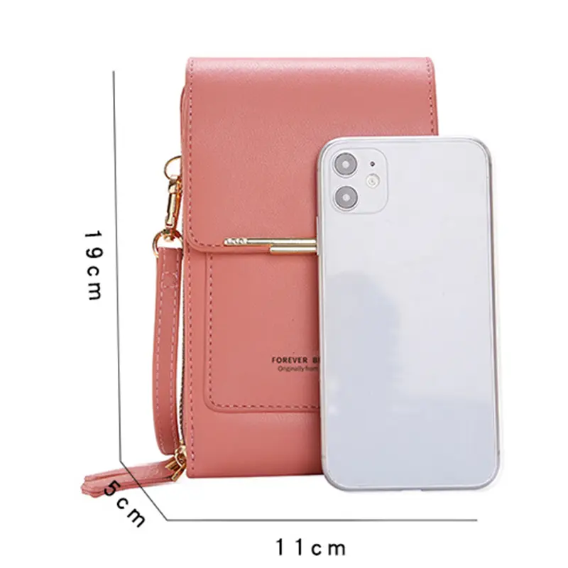 3 Style Women Bags Soft Leather Wallets Touch Screen Cell Phone Purse Crossbody Shoulder Strap Handbag for Lady