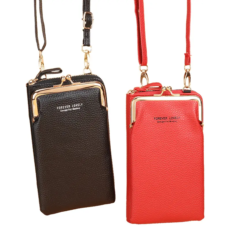 3 Style Women Bags Soft Leather Wallets Touch Screen Cell Phone Purse Crossbody Shoulder Strap Handbag for Lady