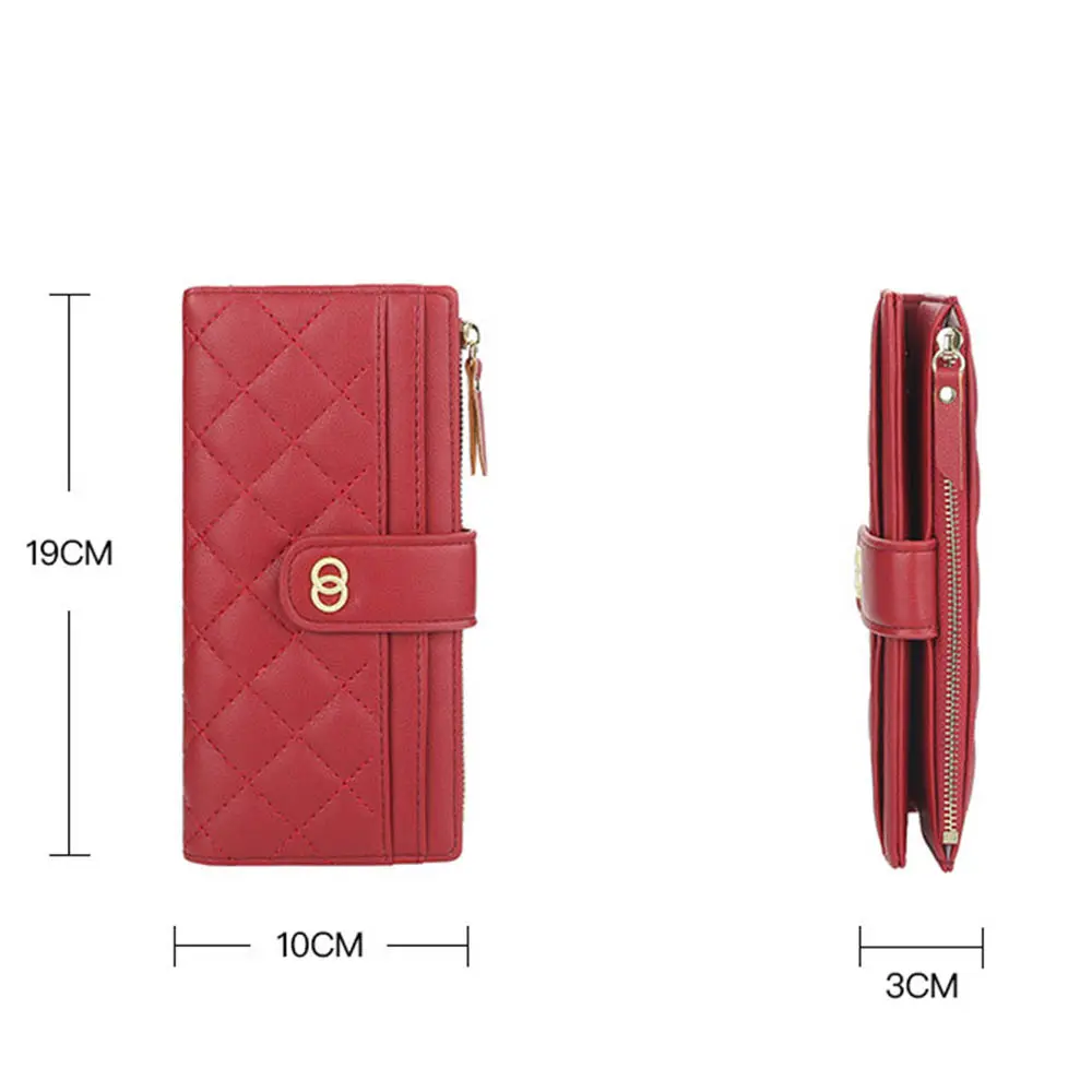 2022 New Women Wallets Plaid Pattern Soft PU Leather Long Female Purse With Zipper Quality Fashion Card Holder Wallet For Women
