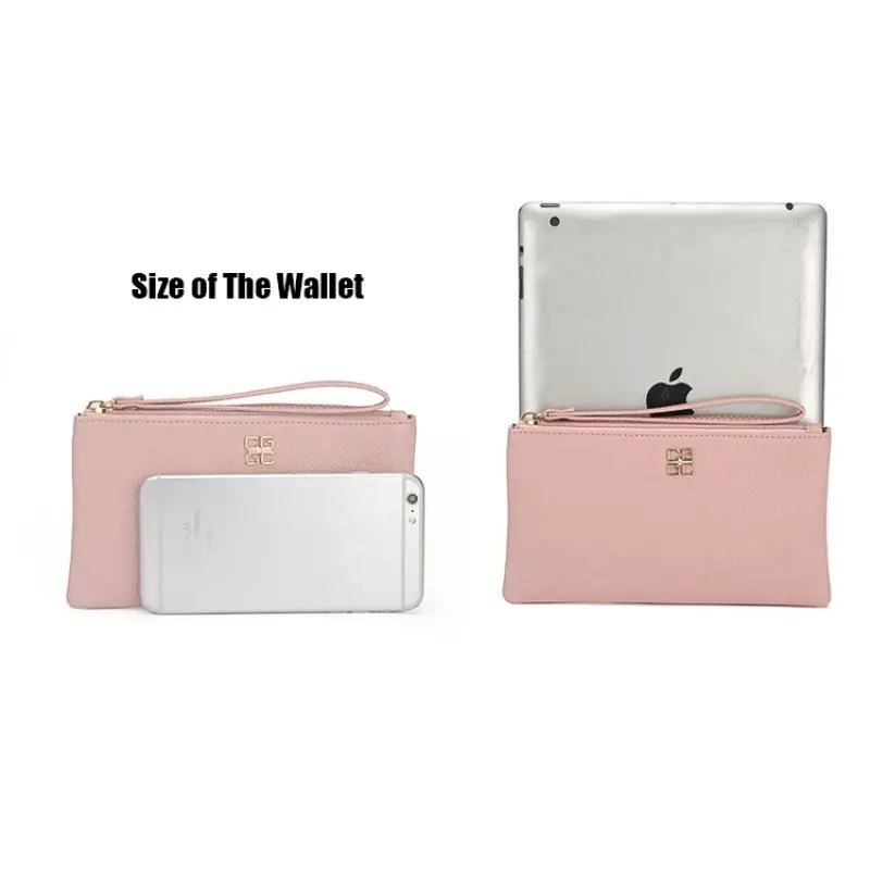 Women Long Casual Wallet Litchi Grain PU Leather Lady Zipper Phone Pocket Credit Card Holder Female Purse Coin Money Bag Clutch
