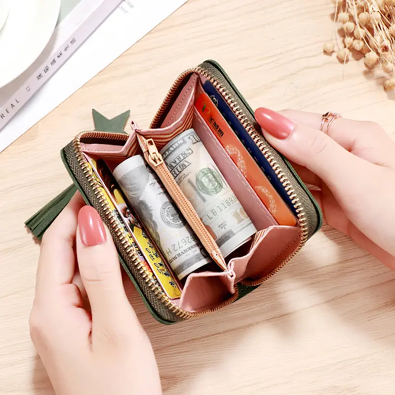 Plum Embroidered Wallet Chinese Style Women Short Zipper Ladies Small Clutch Card Holder Female Coin Purse Wallet Monedero Mujer