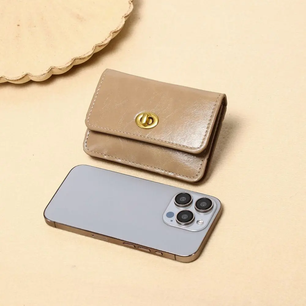 High Quality PU Leather Short Wallet Lock Multi-card Pocket Money Bag Card Holder Women