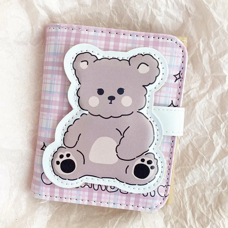 Cartoon Pu Purse Wallet Lovely Little Bear Bunny Coin Wallet Simple And Portable Three Fold Student Mini Card Bag Birthday Gift