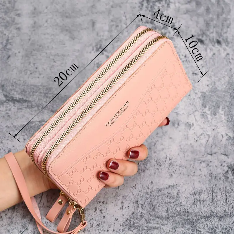 Women's PU Leather Wallet with Tassel - Double Zipper Coin Purse & Card Holder, Fashion Clutch Money Bag for Ladies