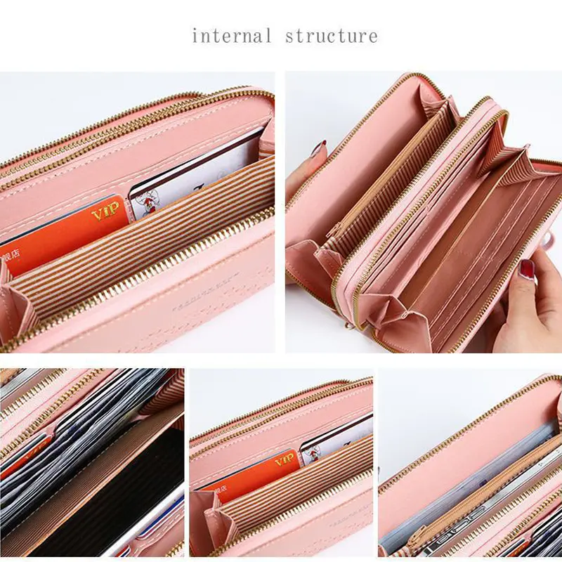 Women's PU Leather Wallet with Tassel - Double Zipper Coin Purse & Card Holder, Fashion Clutch Money Bag for Ladies