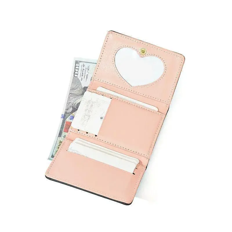 Women Cute Bear Wallets Triple Multi Functional Short Wallets Fold Card Holder Coin Purse Ladies Card Bag Clip Cartoon Bags