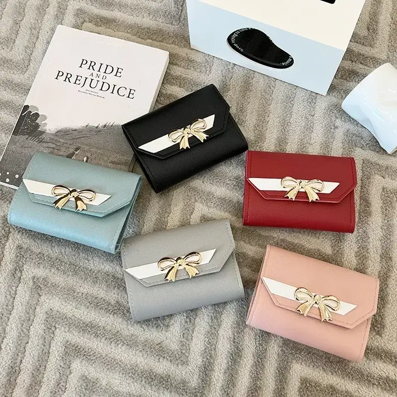 Ladies Short Purse Bags Bow Short Magnetic Purse Discount Ladies Mini Cheap Change Purse Wallets for Women