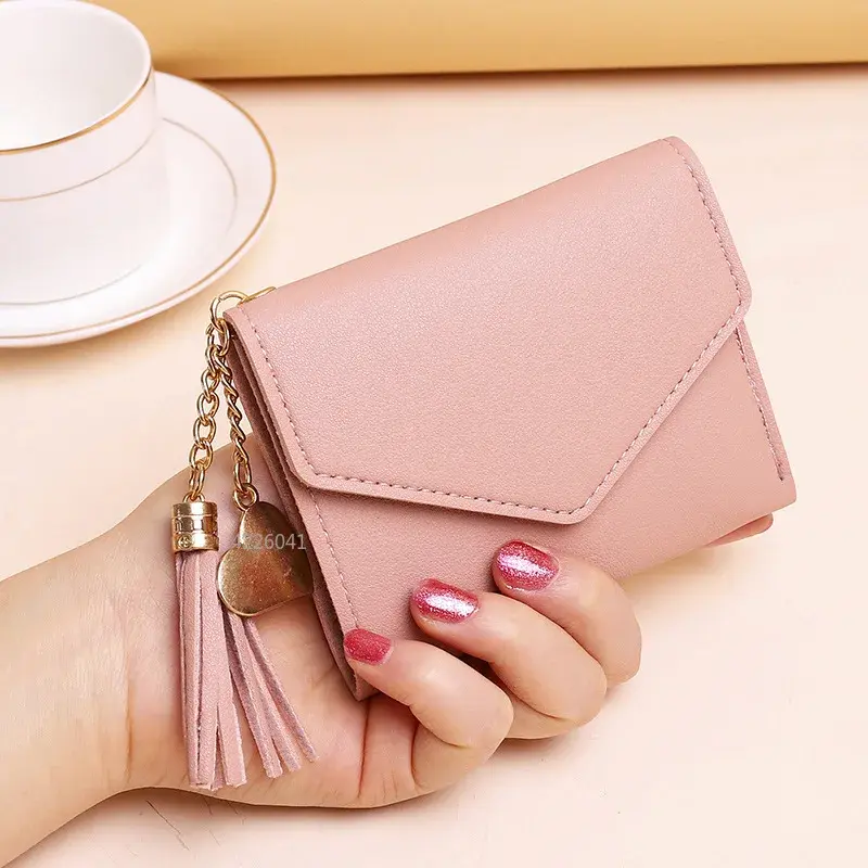 Mini Tassel Wallet Women Fashion Purse Female Short Mini Wallets Korean Students Lovely Purse Female Small Wallet for Women