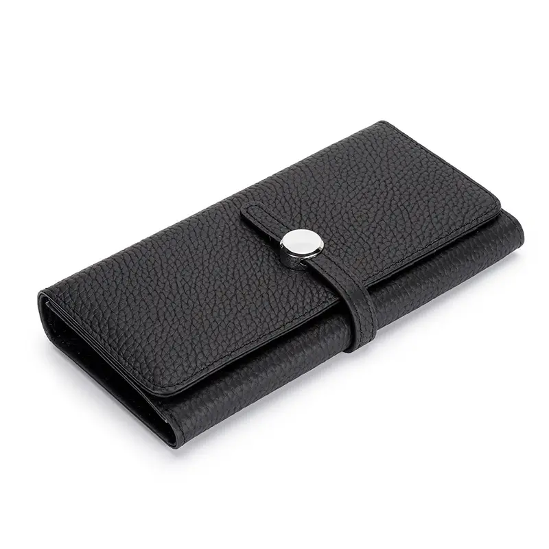 Genuine Leather Long Women Large Capacity Wallets Soft Cowhide Female Clutch Phone Bag Slim Purse Elegant Card Holder
