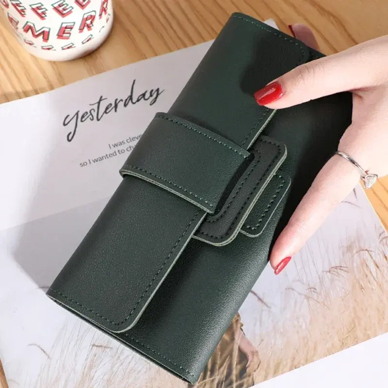 Ladies Luxury Large Capacity Leather Bag with Zipper Women Wallet Cardholder Coin Purses Clutch Phone Credit Card Holder