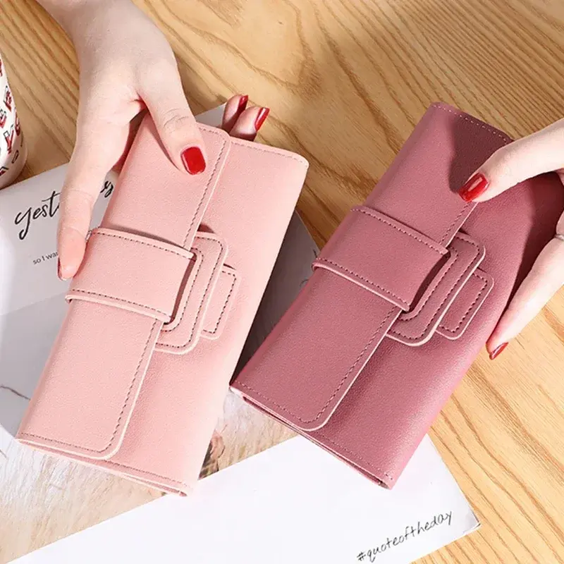 Ladies Luxury Large Capacity Leather Bag with Zipper Women Wallet Cardholder Coin Purses Clutch Phone Credit Card Holder