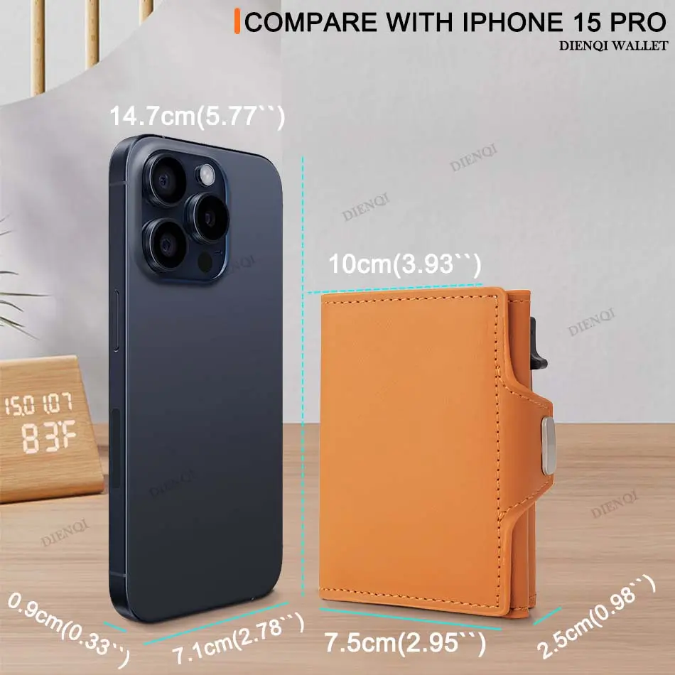 DIENQI Card Holder Men Wallets PU Leather RFID Blocking Slimwallet Fashion ID Cardholder Mens Portable Slim Vallet For Women