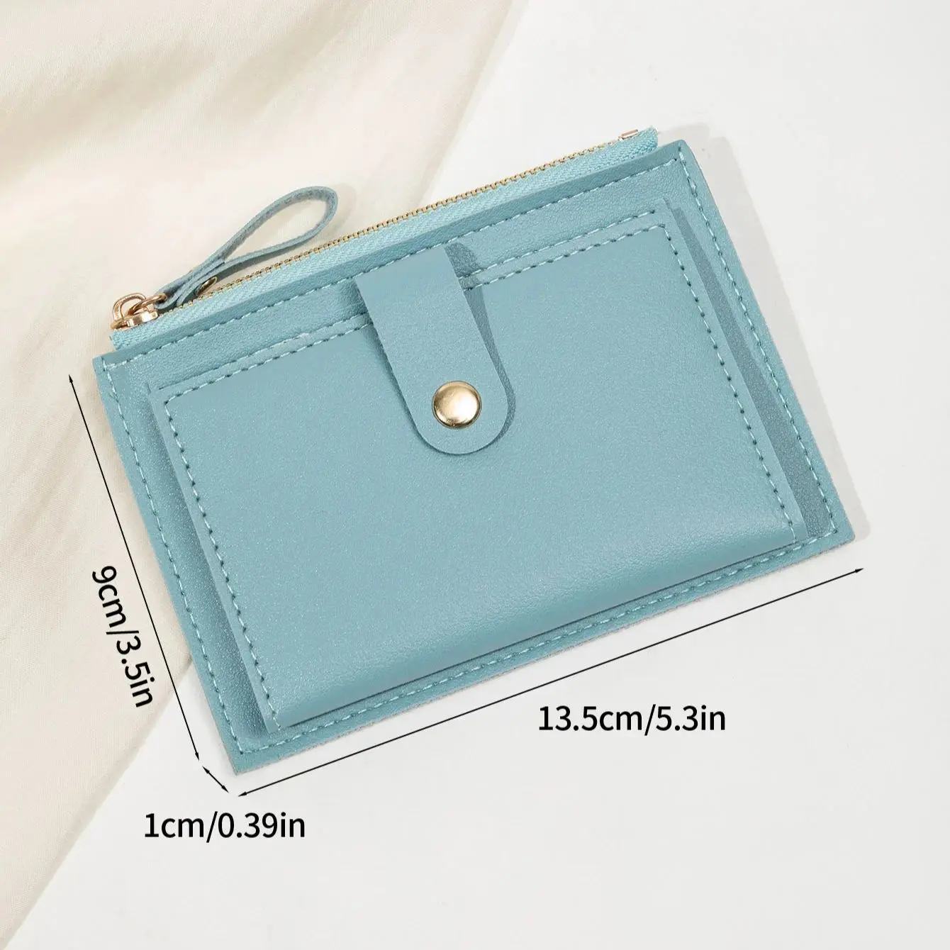 Minimalist and fashionable women's short card bag, ultra-thin mini PU leather zero wallet, women's credit card holder wallet
