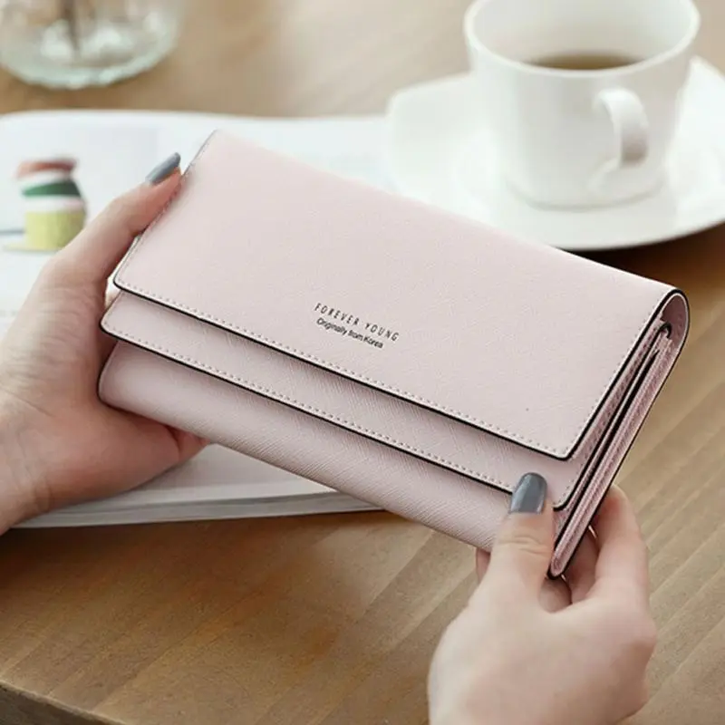 Fashion Hasp Leather Wallet Purse Clutch Money Women Wallet Large Capacity Card Holder Coin Purse