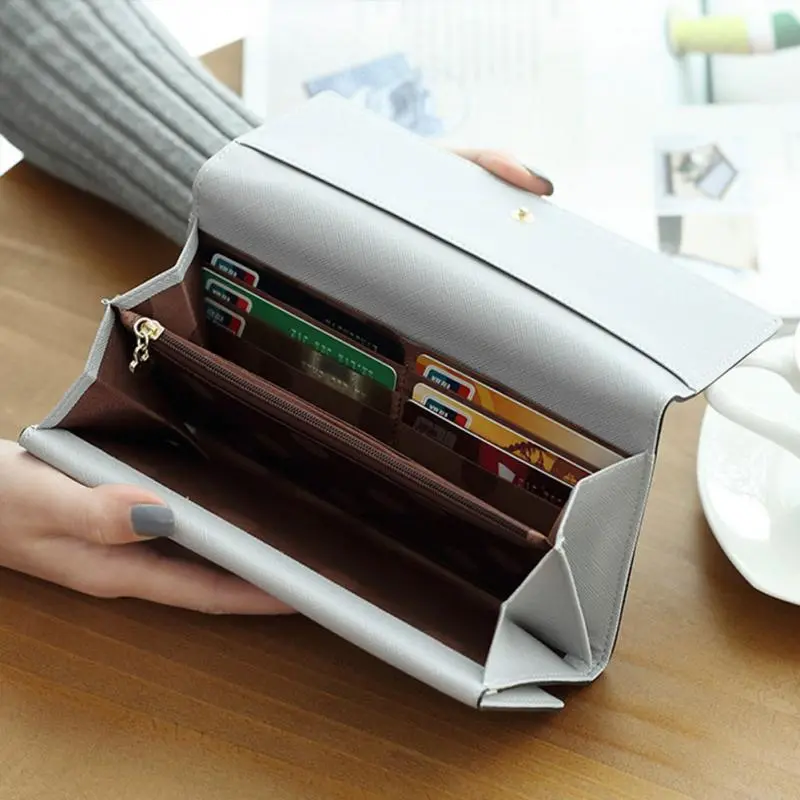 Fashion Hasp Leather Wallet Purse Clutch Money Women Wallet Large Capacity Card Holder Coin Purse