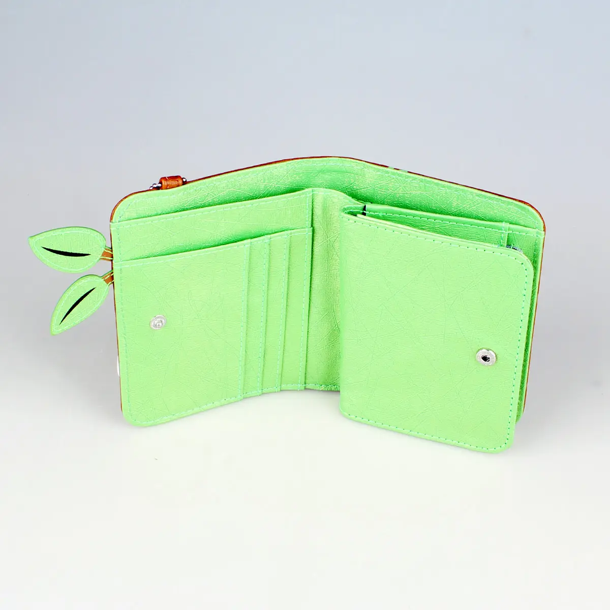 Stereoscopic Leaf Women's Personalized Wallet, Fashionable Embossed Girl Card Clip Wallet