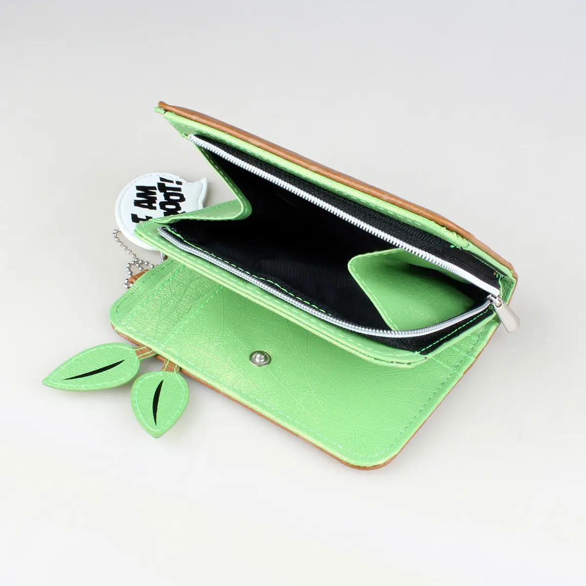 Stereoscopic Leaf Women's Personalized Wallet, Fashionable Embossed Girl Card Clip Wallet