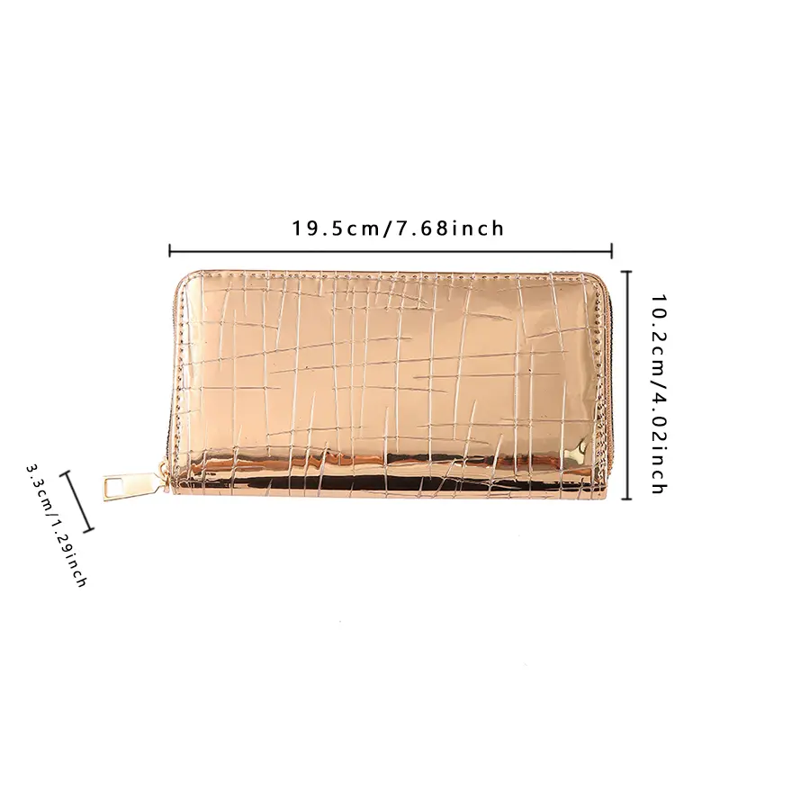 Fashionable Stone Patterned Wallet With Shiny Surface Multifunctional Large Capacity Banknote Holder Multi Slot Card Bag