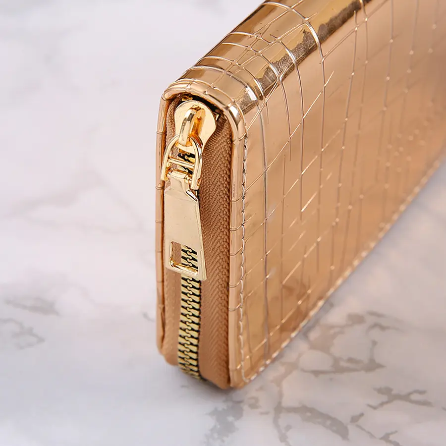 Fashionable Stone Patterned Wallet With Shiny Surface Multifunctional Large Capacity Banknote Holder Multi Slot Card Bag