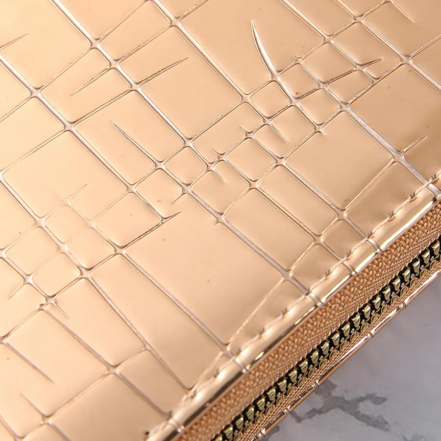 Fashionable Stone Patterned Wallet With Shiny Surface Multifunctional Large Capacity Banknote Holder Multi Slot Card Bag