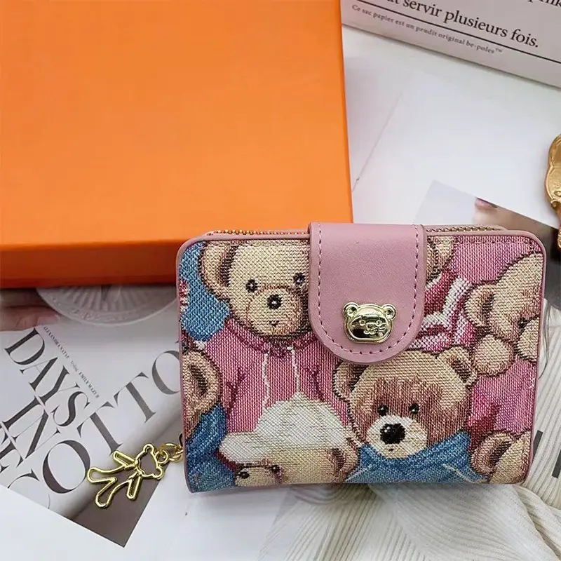 Fashion Cute Little Bear Shape Women's Wallets Trend Zero Wallet Zipper Multi-card Bit Purse