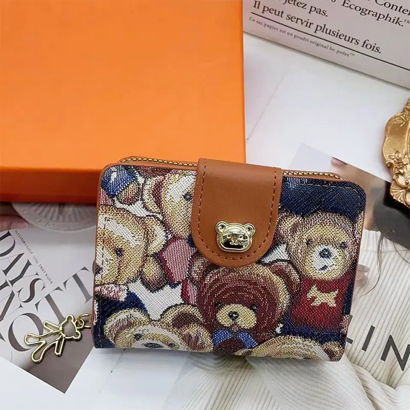 Fashion Cute Little Bear Shape Women's Wallets Trend Zero Wallet Zipper Multi-card Bit Purse