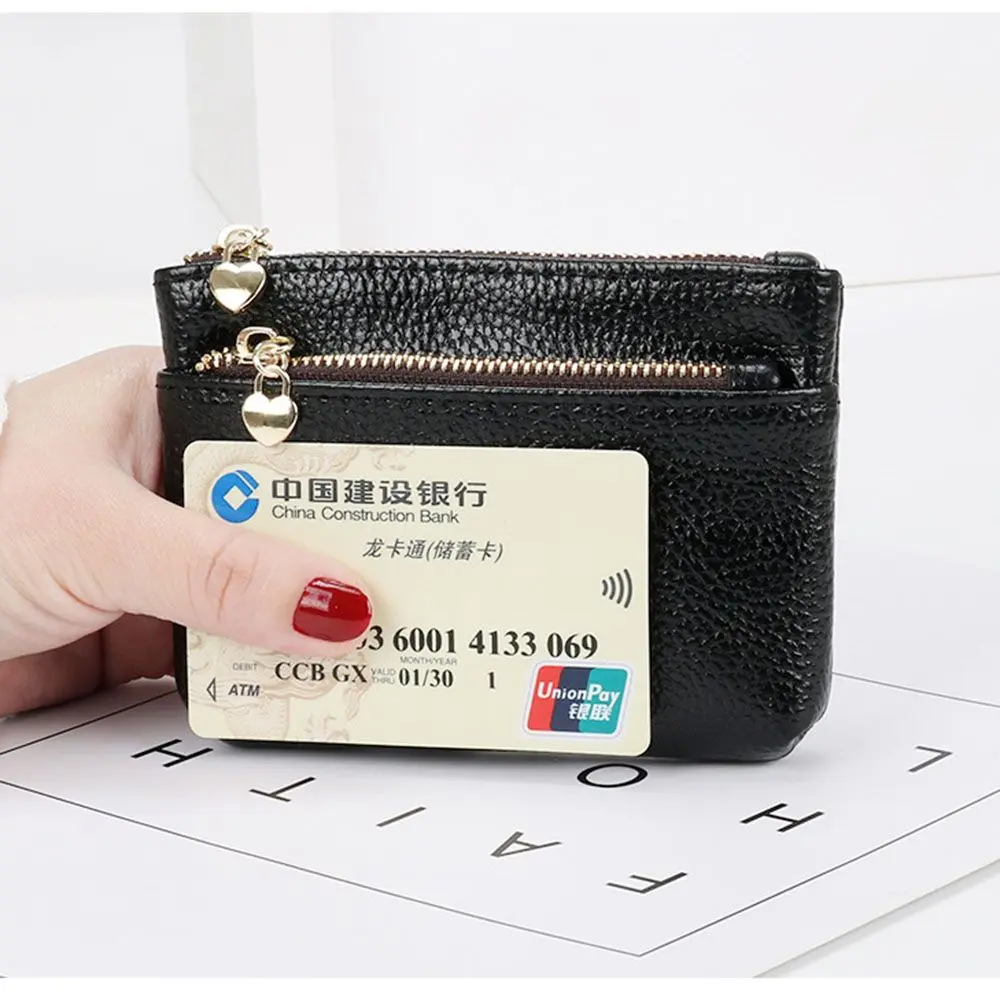 Women Mini Change Purses Leather Coin Purse Zipper Pouch Card Holder Wallet Kids Coin Pocket Wallets Key Chain Holder
