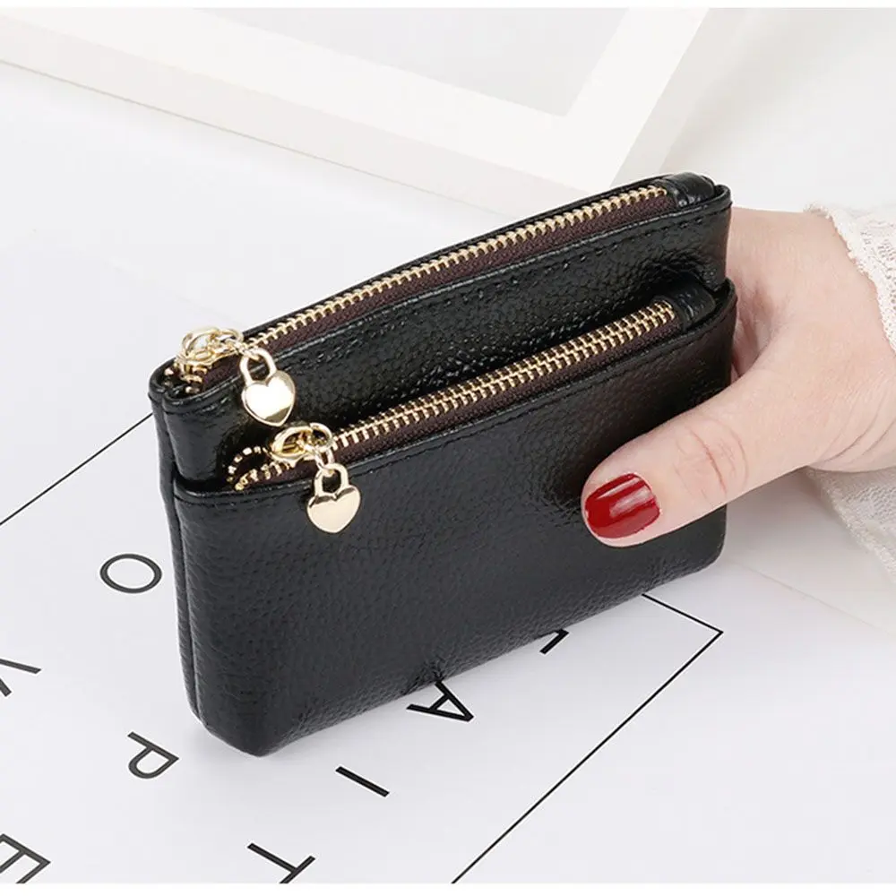 Women Mini Change Purses Leather Coin Purse Zipper Pouch Card Holder Wallet Kids Coin Pocket Wallets Key Chain Holder