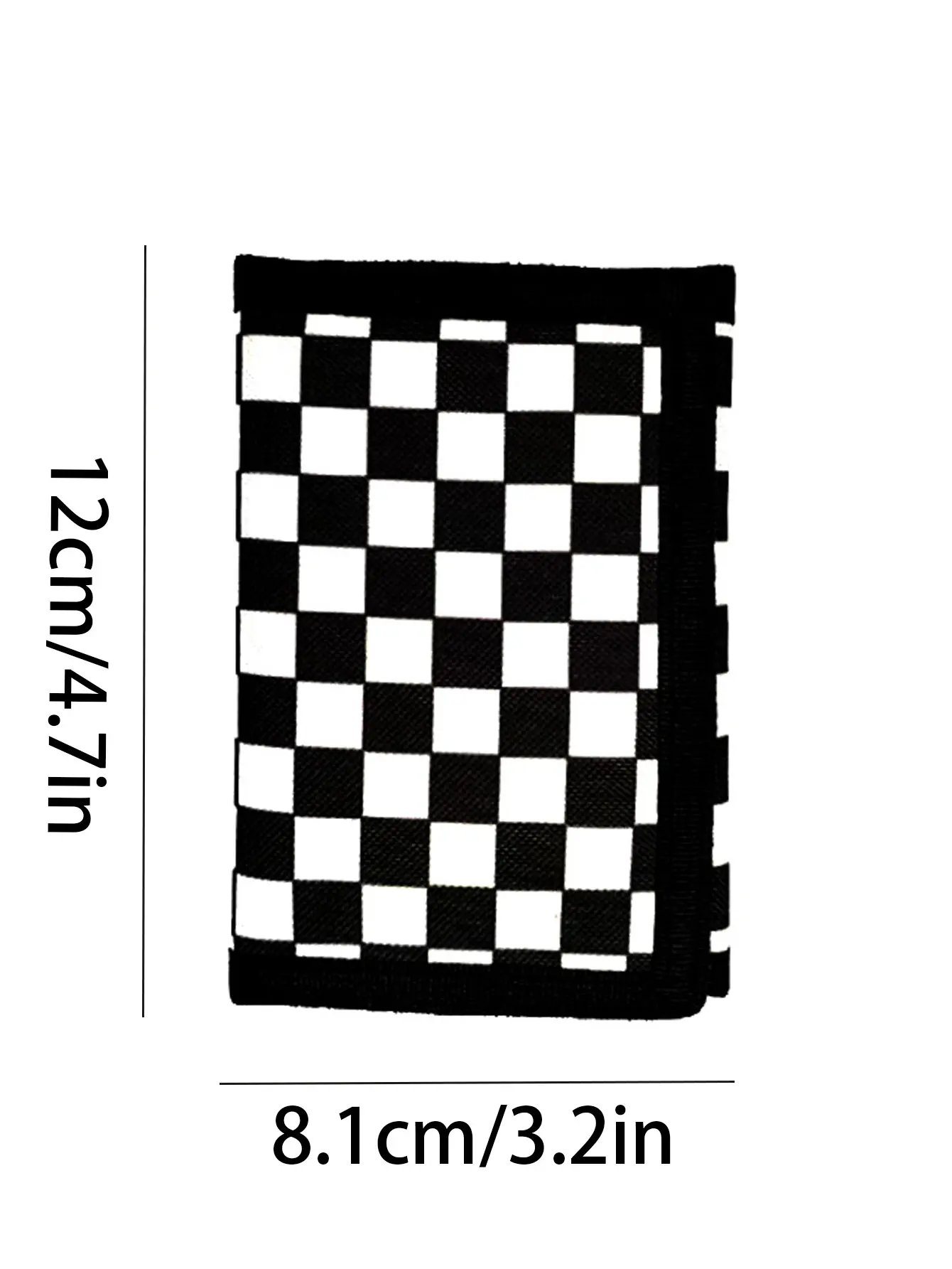 Trendy Minimalist, Chic Checkered Tri-Fold Wallet for Youngsters - Lightweight, Portable with ID Window & Credit Card Slots